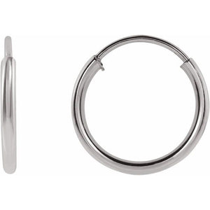 14K Gold Endless Flexible Tube Hoop Earrings