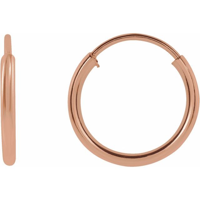 14K Gold Endless Flexible Tube Hoop Earrings