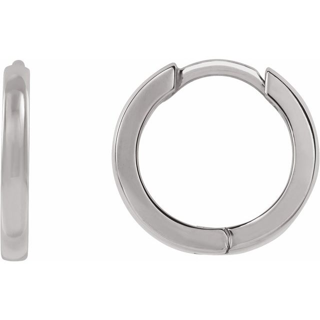 Hinged Hoop Earrings in 14K Gold, Platinum & Silver