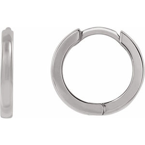 Hinged Hoop Earrings in 14K Gold, Platinum & Silver