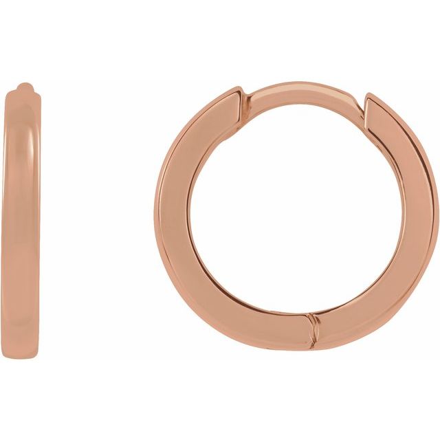 14K Gold Hinged Hoop Earrings