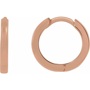 14K Gold Hinged Hoop Earrings