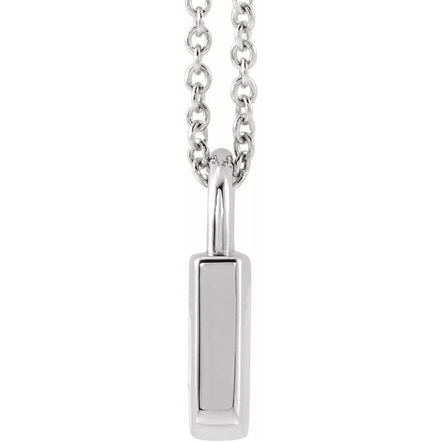 14K White Gold 12.02x8 mm Engravable Lock Necklace – Personalized Elegance