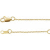 14K White Diamond-Cut Adjustable Cable Chain 1mm 6.5-7.5