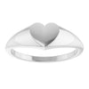 Sterling Silver 6.7x6.1 mm Heart Signet Ring - Brush Finish