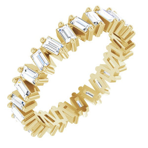 14K Gold & Platinum Natural Diamond Eternity Ring - Options Available