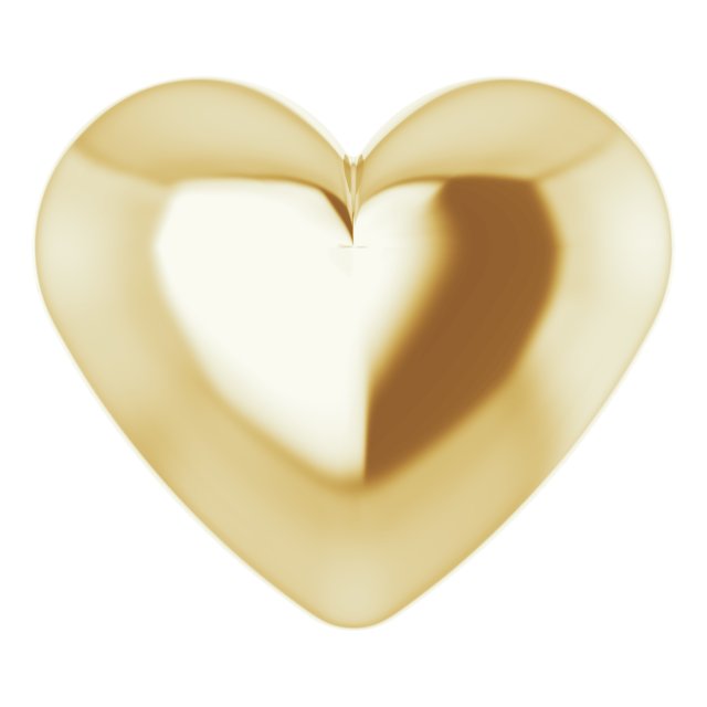 14K Gold Puffed Heart Pendant