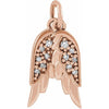 14K Rose Gold Diamond-Encrusted Angel Wings Pendant