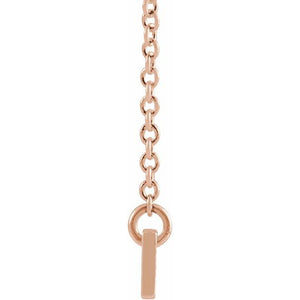 14K White Gold Engravable Bar Necklace – Polished 16