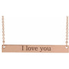 14K White Gold Engravable Bar Necklace – Polished 16