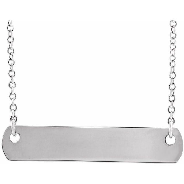 14K Gold Engravable Bar Necklace