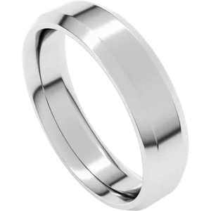 Custom Platinum Beveled Edge Comfort Fit Standard Weight Flat Band
