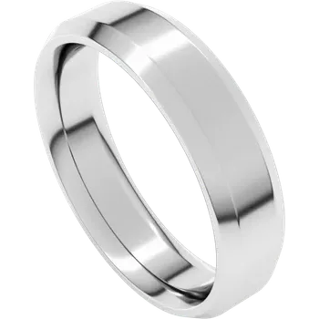 Custom Platinum Beveled Edge Comfort Fit Standard Weight Flat Band