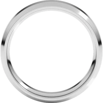 Custom Platinum Beveled Edge Comfort Fit Standard Weight Flat Band