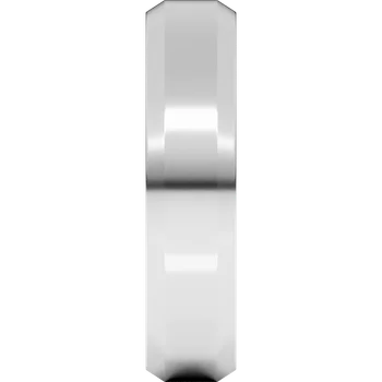 Custom Platinum Beveled Edge Comfort Fit Standard Weight Flat Band