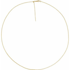 14K Yellow Gold 1.1 mm Adjustable Threader Cable Chain 16-22”