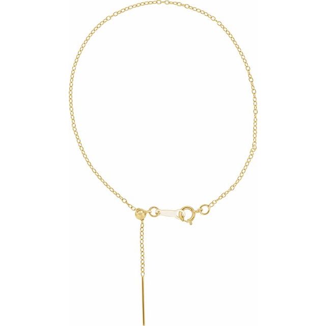 14K Yellow Gold 1.1 mm Adjustable Threader Cable Chain - 6-8 Inches