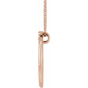 14K Rose Gold Natural Diamond Crescent Moon Pendant with 1/4 CTW