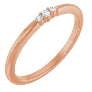 Sterling Silver Stackable Diamond Ring - Options Available