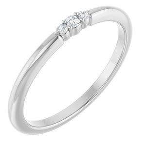 14K Gold & Sterling Silver Natural Diamond Stackable Ring - Options Available