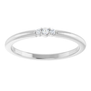 14K Gold & Sterling Silver Natural Diamond Stackable Ring - Options Available