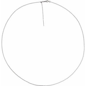14K Yellow Gold 1.1 mm Adjustable Threader Cable Chain 16-22”