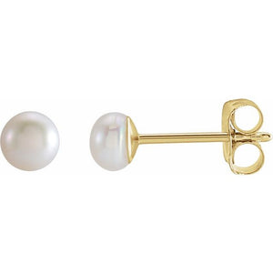 3Mm White Freshwater Cultured Pearl Earrings