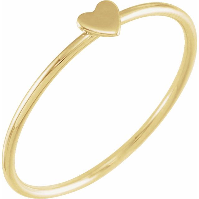 14K Gold Stackable Heart Ring - Options Available