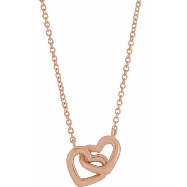 14K Gold Interlocking Hearts Necklace - Options Available