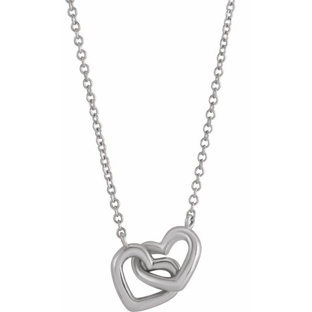 14K Gold Interlocking Hearts Necklace - Options Available