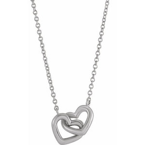 14K Gold Interlocking Hearts Necklace - Options Available