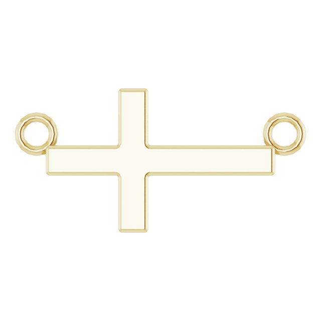 14K Gold Sideways Cross Necklace
