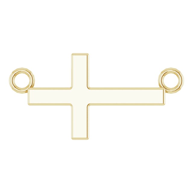 14K Yellow 28x16.2  mm Sideways Cross 16-18" Necklace