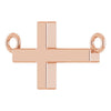 14K Yellow 28x16.2  mm Sideways Cross 16-18