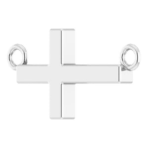 14K Yellow Gold, 28x16.2 mm Sideways Cross Necklace - Elegant Design