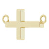 14K Yellow 28x16.2  mm Sideways Cross 16-18