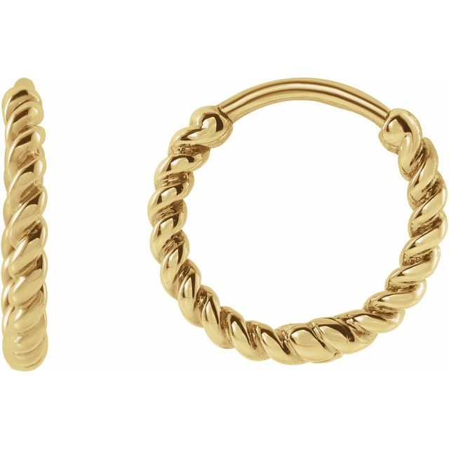 14K Gold Twisted Rope Hoop Earrings