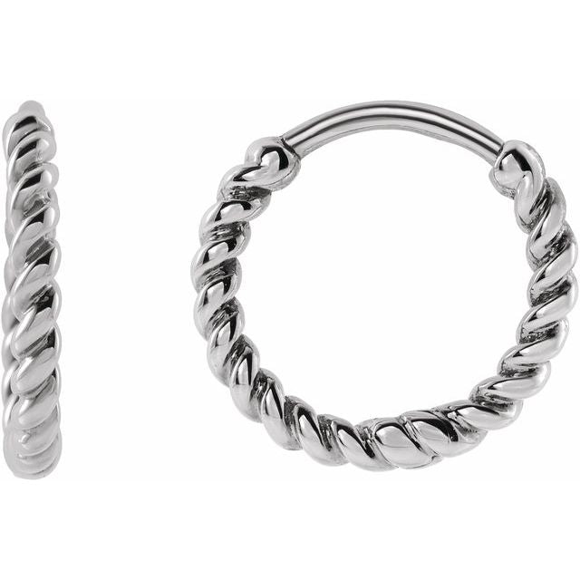 14K Gold Twisted Rope Hoop Earrings