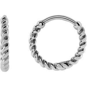 14K Gold Twisted Rope Hoop Earrings
