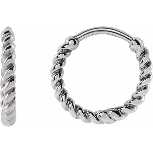 14K Gold Twisted Rope Hoop Earrings