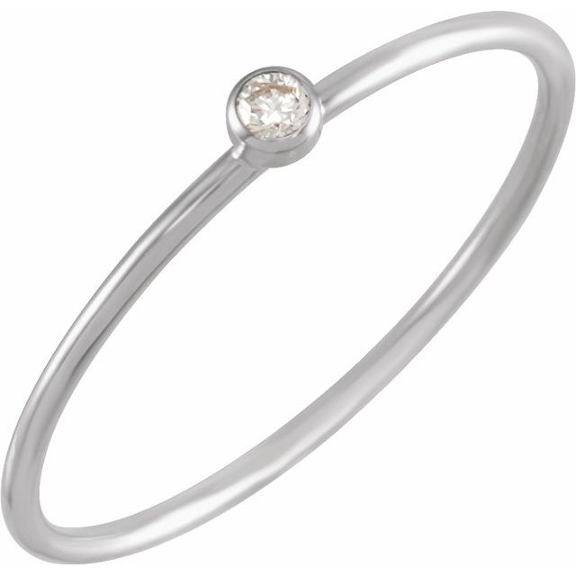 14K Yellow Gold .03 CT Natural Diamond Stackable Ring