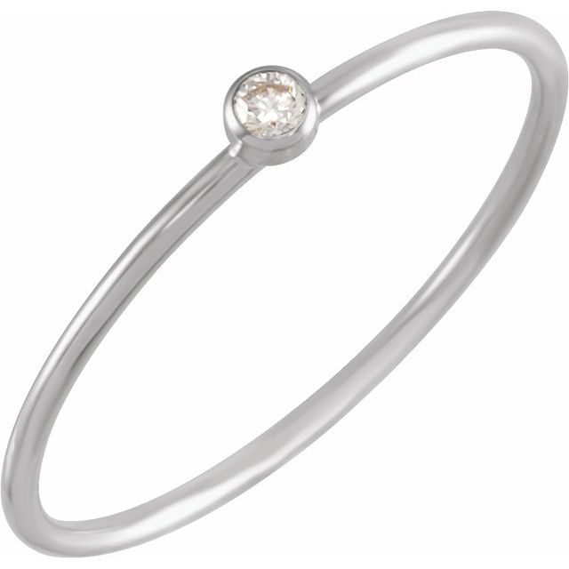 14K Gold Natural Diamond Stackable Ring