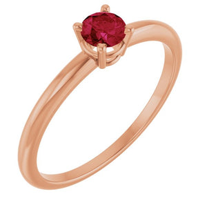 Lab-Grown Ruby Birthstone Ring with Multiple Stone Options in 14K Gold, Silver & Platinum