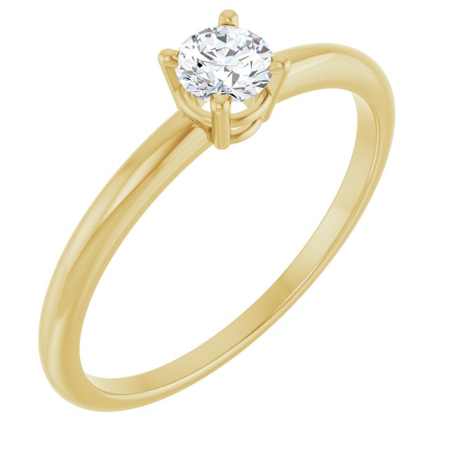 14K Gold Natural Diamond Birthstone Ring - Options Available