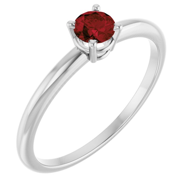 14K Gold Natural Mozambique Garnet Birthstone Ring