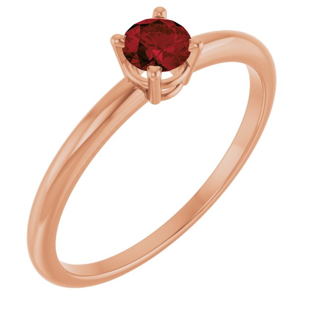 14K Gold Natural Mozambique Garnet Birthstone Ring