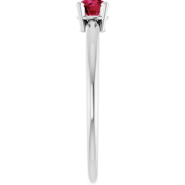 14K Gold, Platinum, Sterling Silver Lab-Grown Ruby Birthstone Ring - Options Available