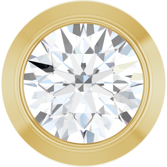 14K Gold Natural Diamond Bezel-Set Pendant Slide