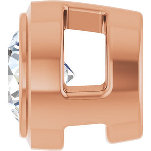 14K Gold Natural Diamond Bezel-Set Pendant Slide