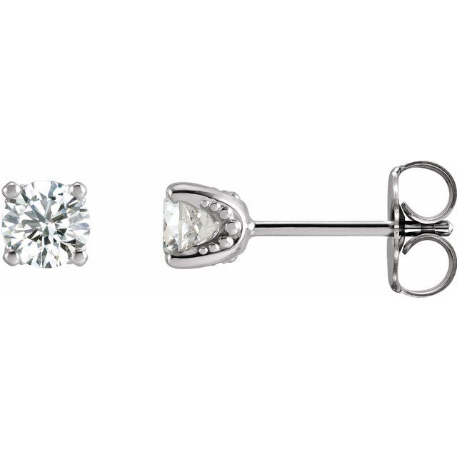 14K Gold Natural Diamond U-Prong Earrings - Options Available
